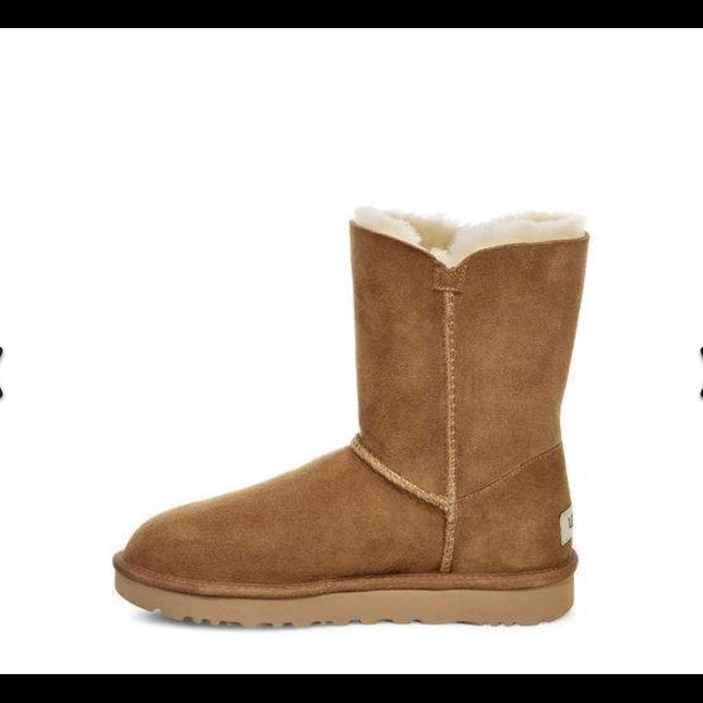 UGG Brown Ankle Boots with Cream Fur - Picture 7 of 7